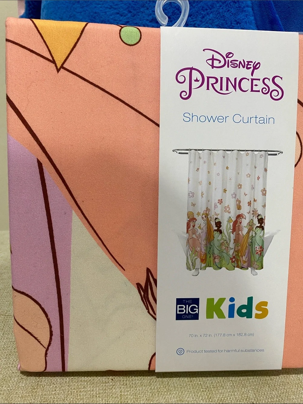 Disney Princess Shower Curtain in Pink, Peach & Green